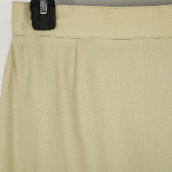Louis Feraud Skirt Womens 8 Beige Gold Wool Blend Lined Pencil Back Zip Vintage - Picture 7 of 12